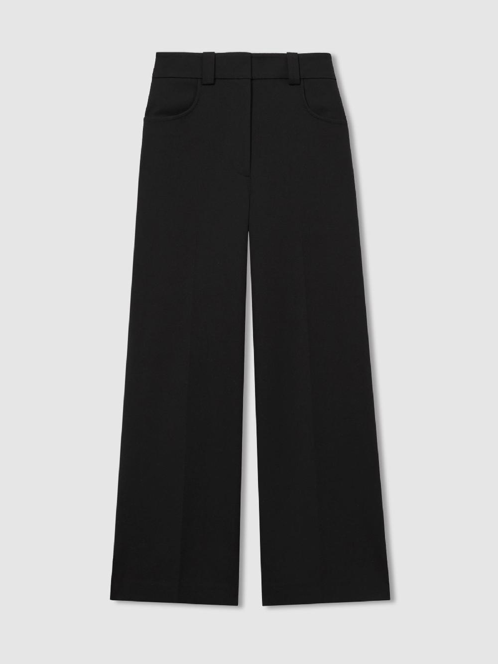 Reiss Twill Culotte Trousers In Black