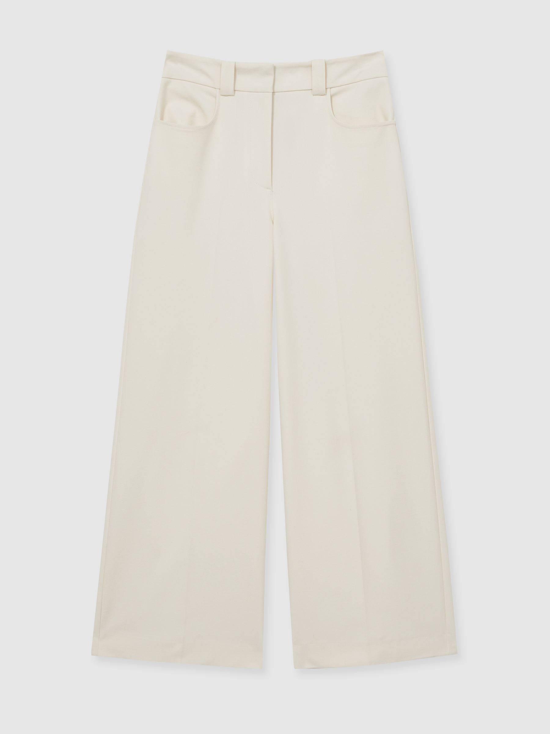 Reiss Twill Culotte Trousers In Cream