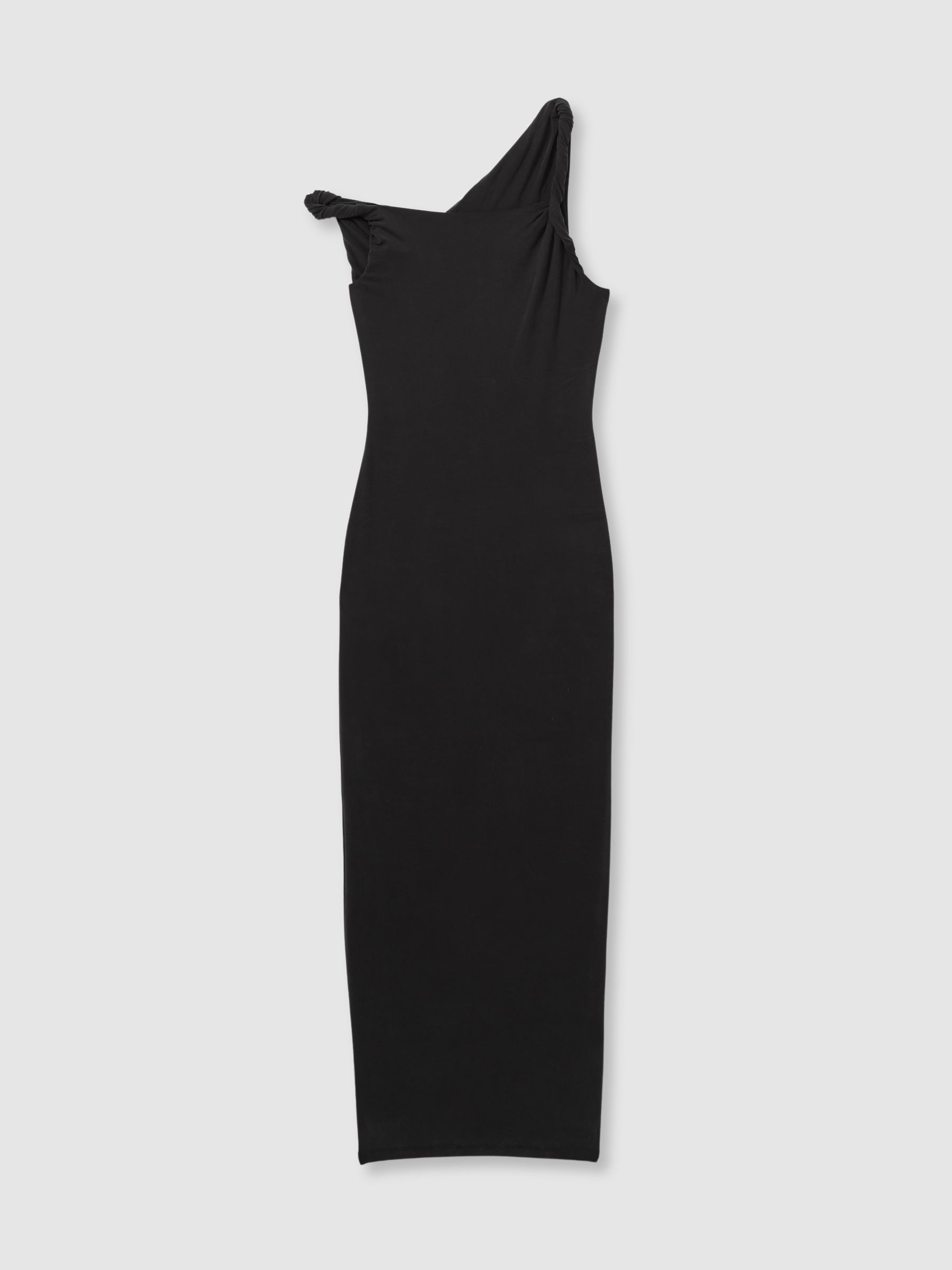 Reiss Twisted Strap Jersey Maxi Dress In Black