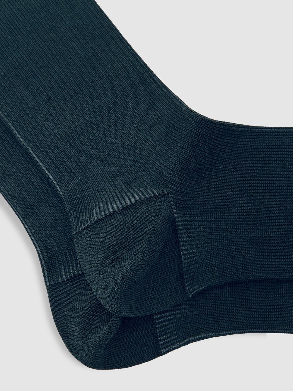 Reiss Two Tone Cotton Socks In Dark Green