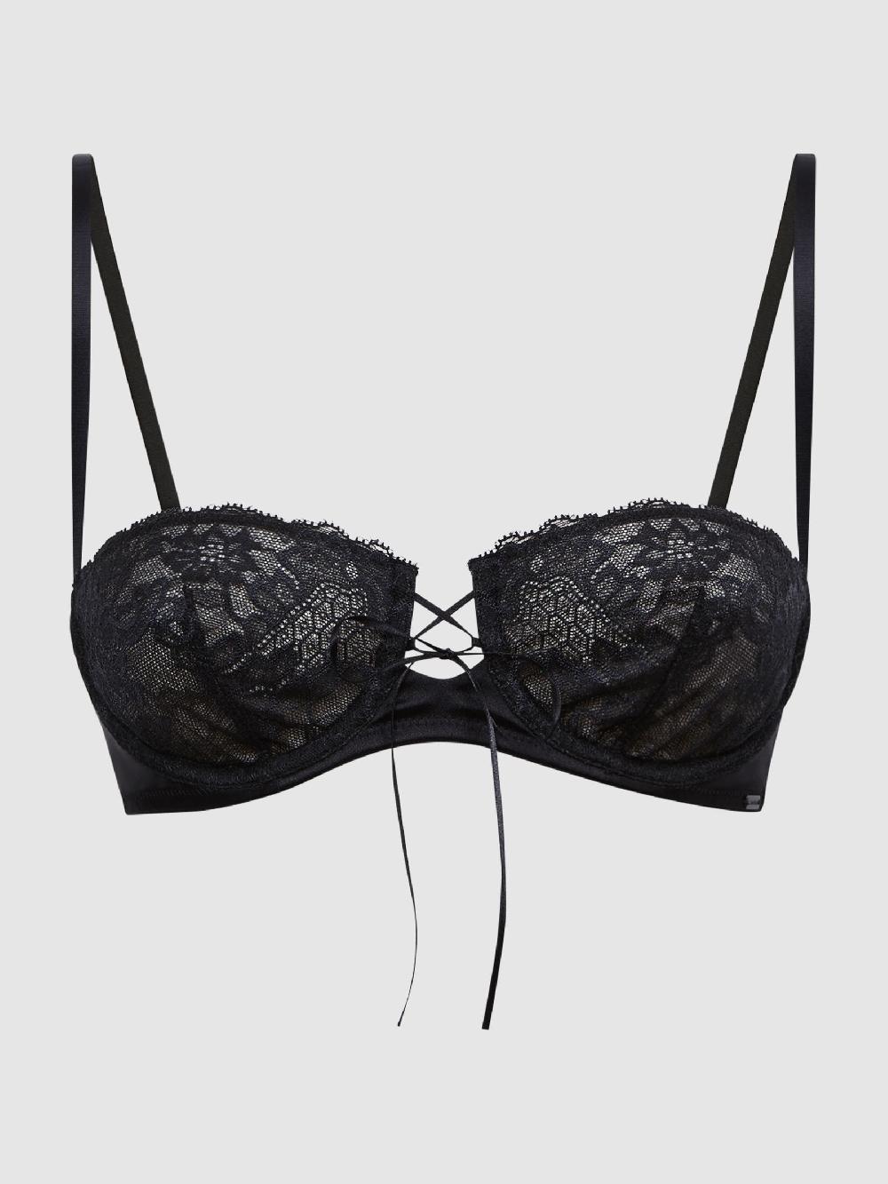 Reiss Underwear Lace Balconette Bra In Black