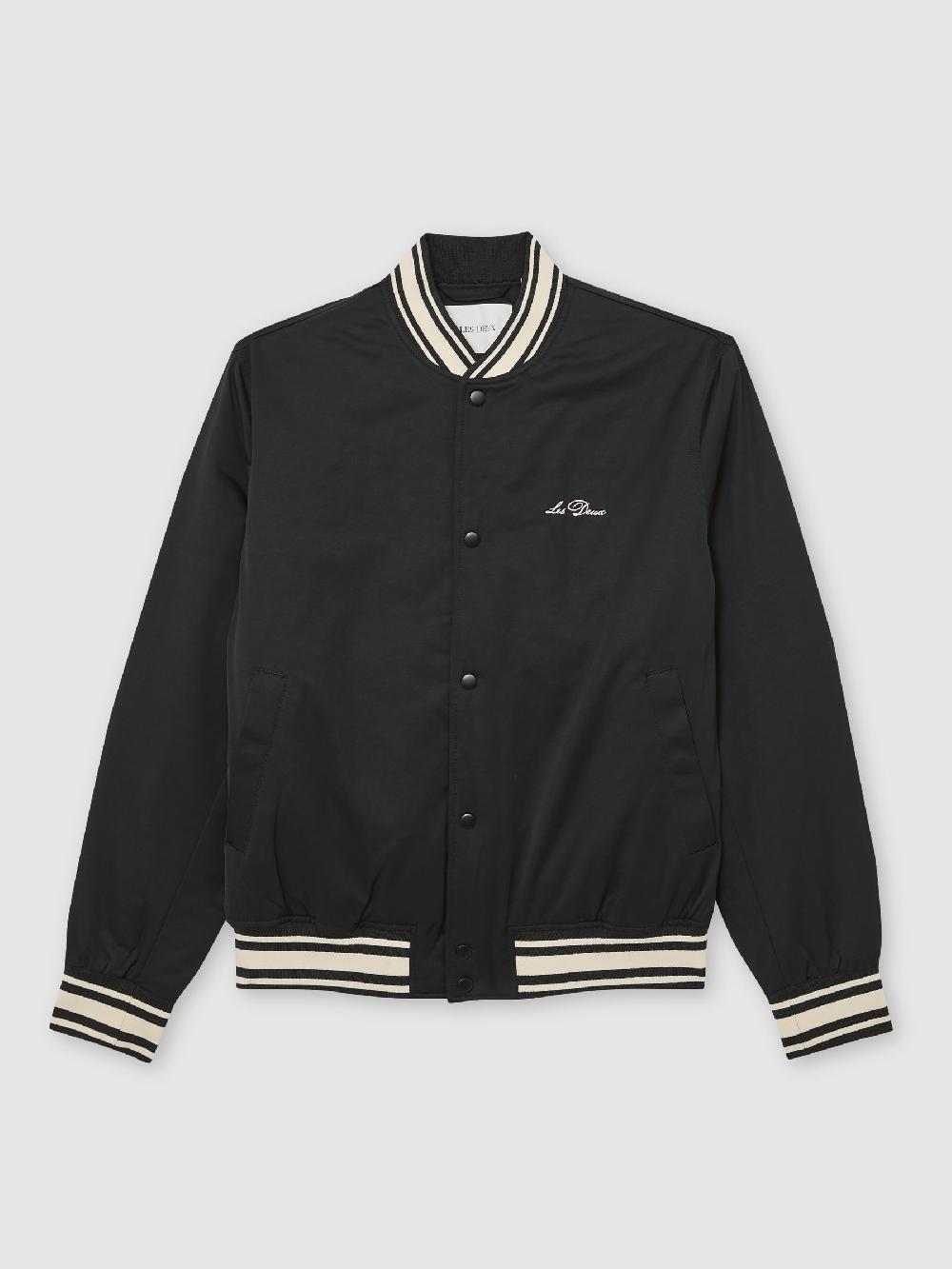 Reiss Varsity Tech Bomber Jacket In Black