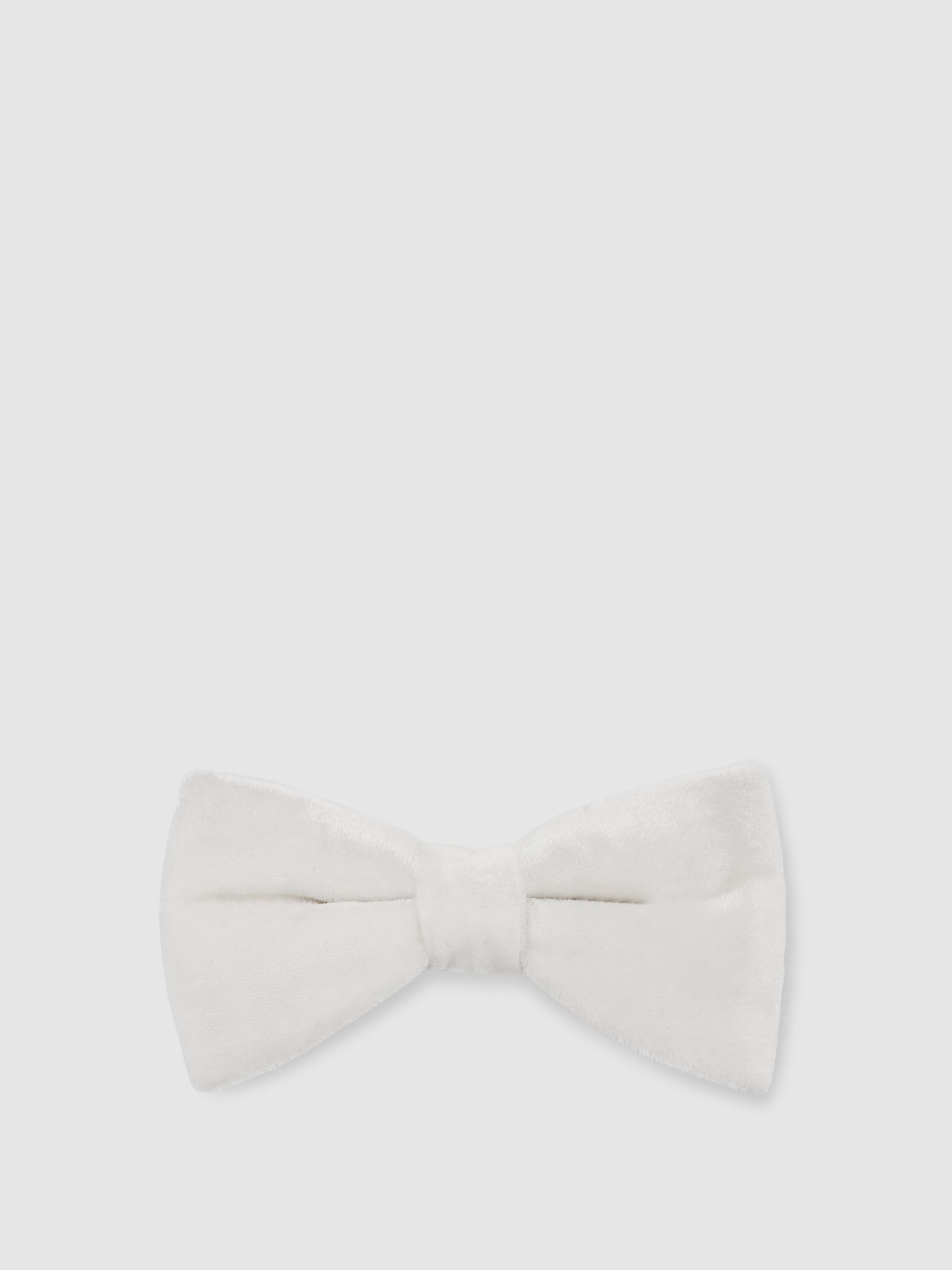 Reiss Velvet Bow Tie In Ivory