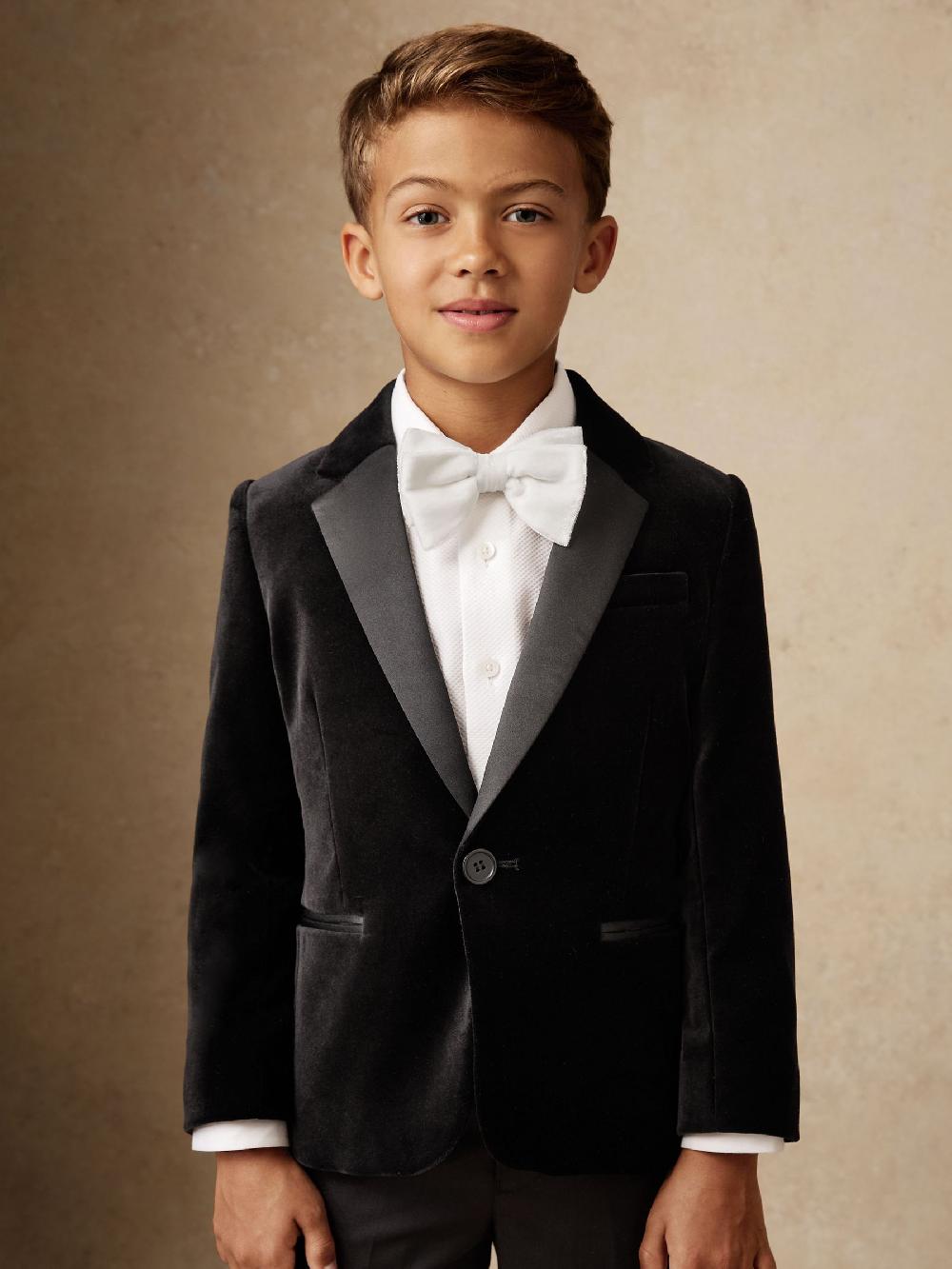 Reiss Velvet Bow Tie In Ivory