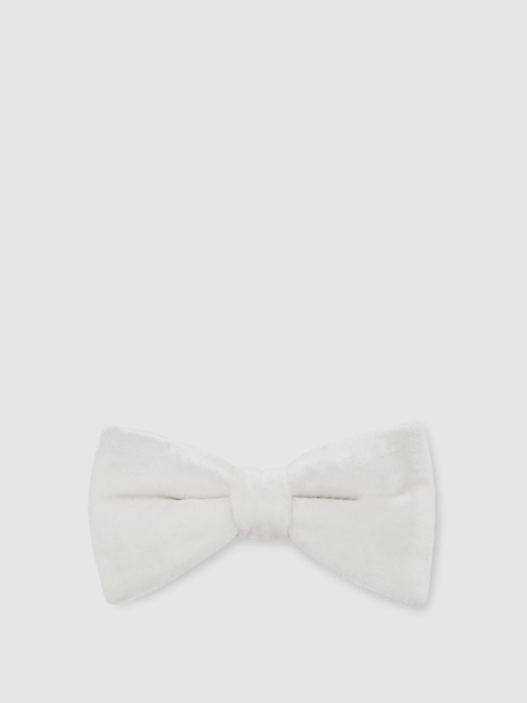 reiss Velvet Bow Tie in Ivory