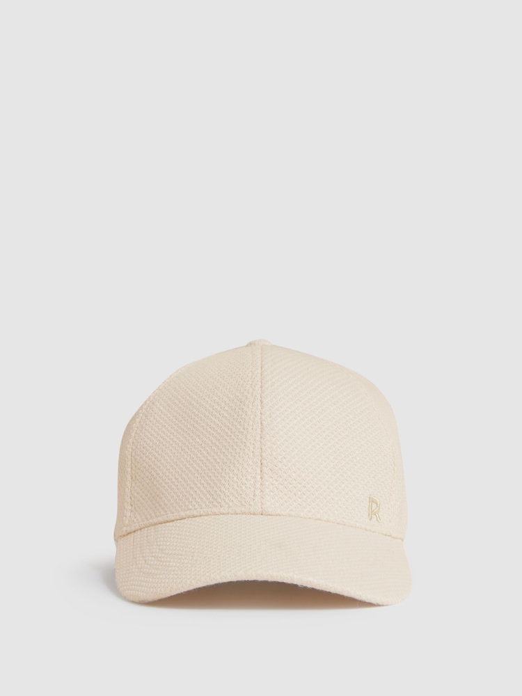 reiss Waffle-Knit Baseball Cap in Neutral
