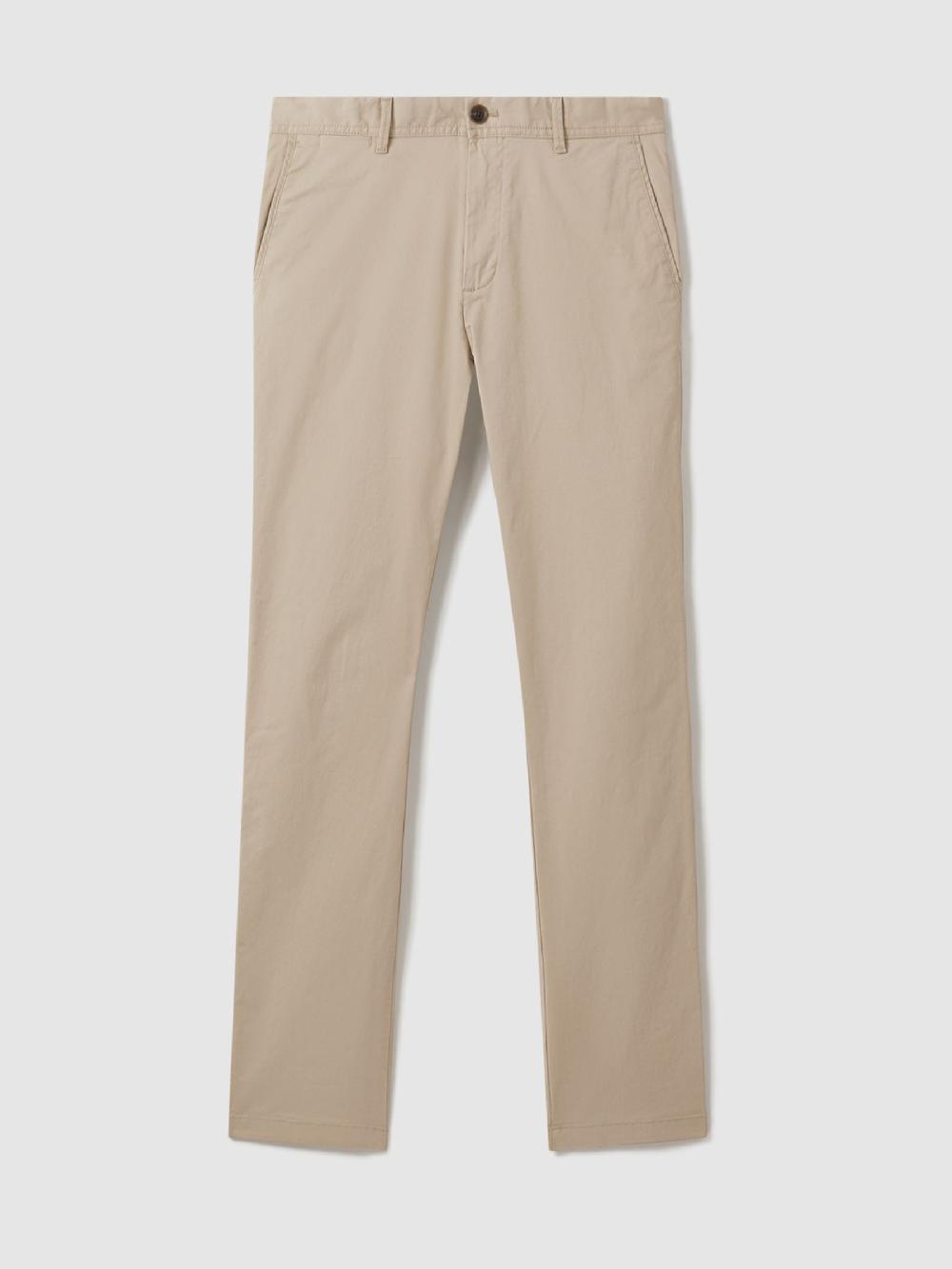 Reiss Washed-Cotton Slim-Fit Chinos In Stone
