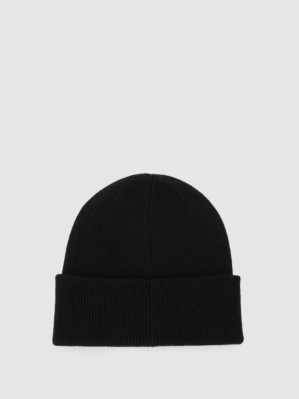 Reiss Wayne Embroidered Beanie In Black