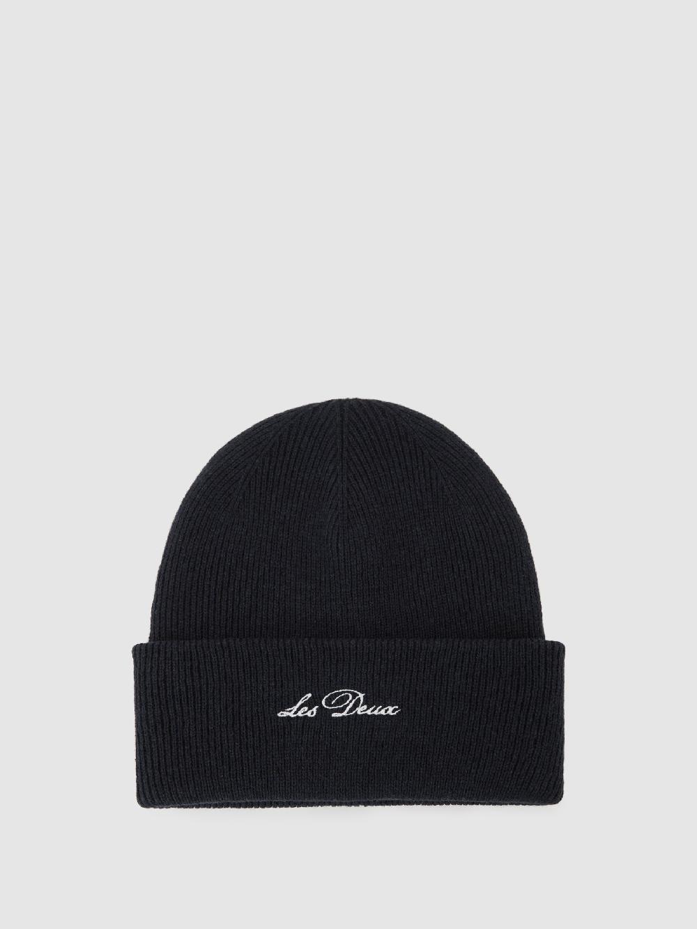 Reiss Wayne Embroidered Beanie In Dark Navy