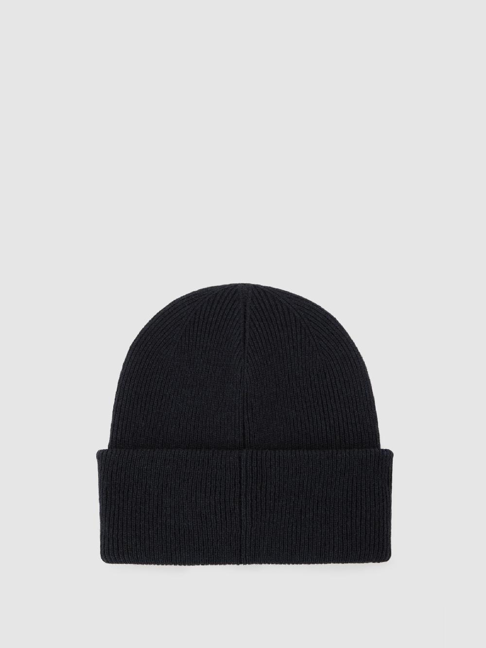 Reiss Wayne Embroidered Beanie In Dark Navy