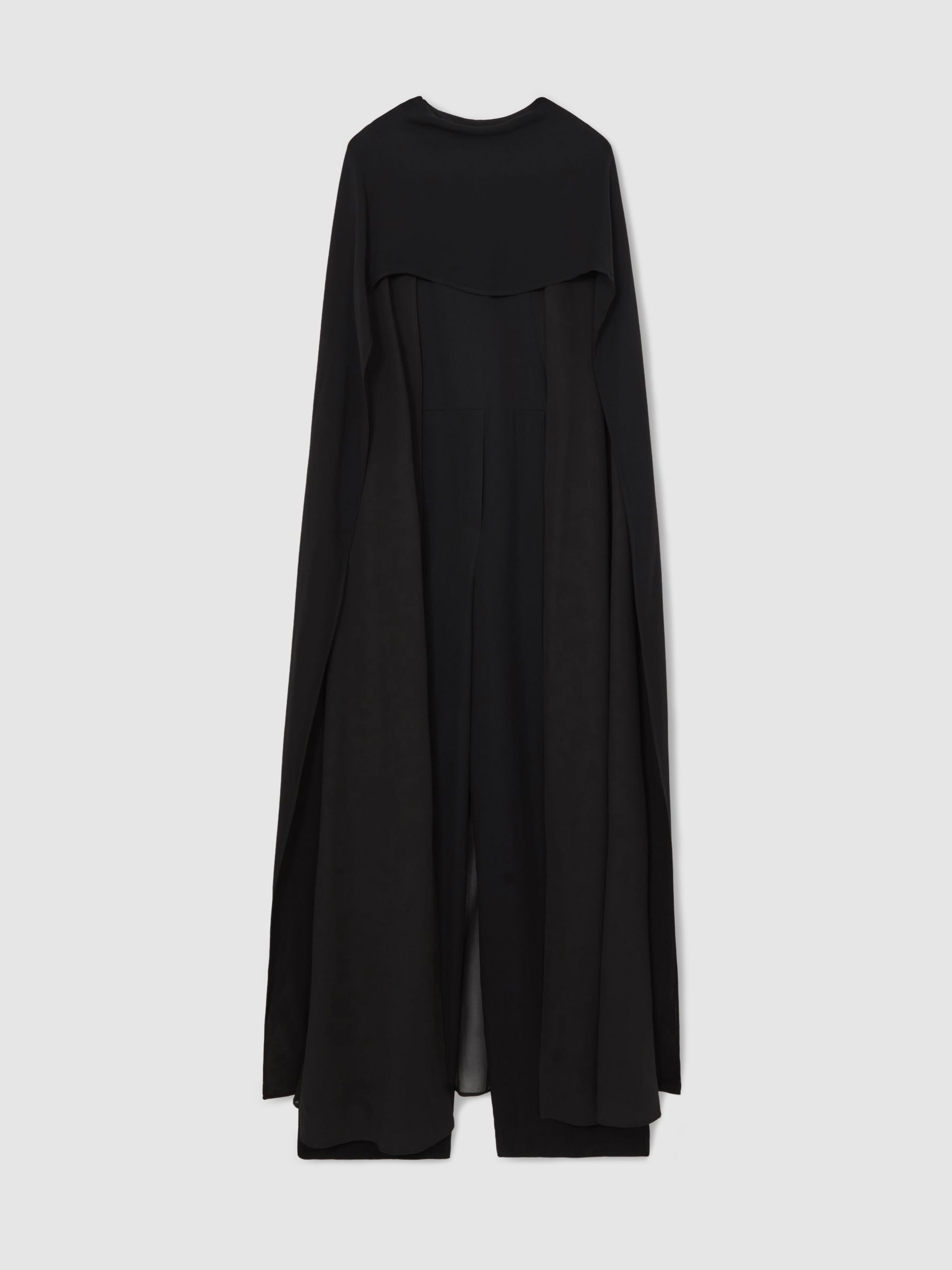 Reiss Wide-Leg Cape Jumpsuit In Black