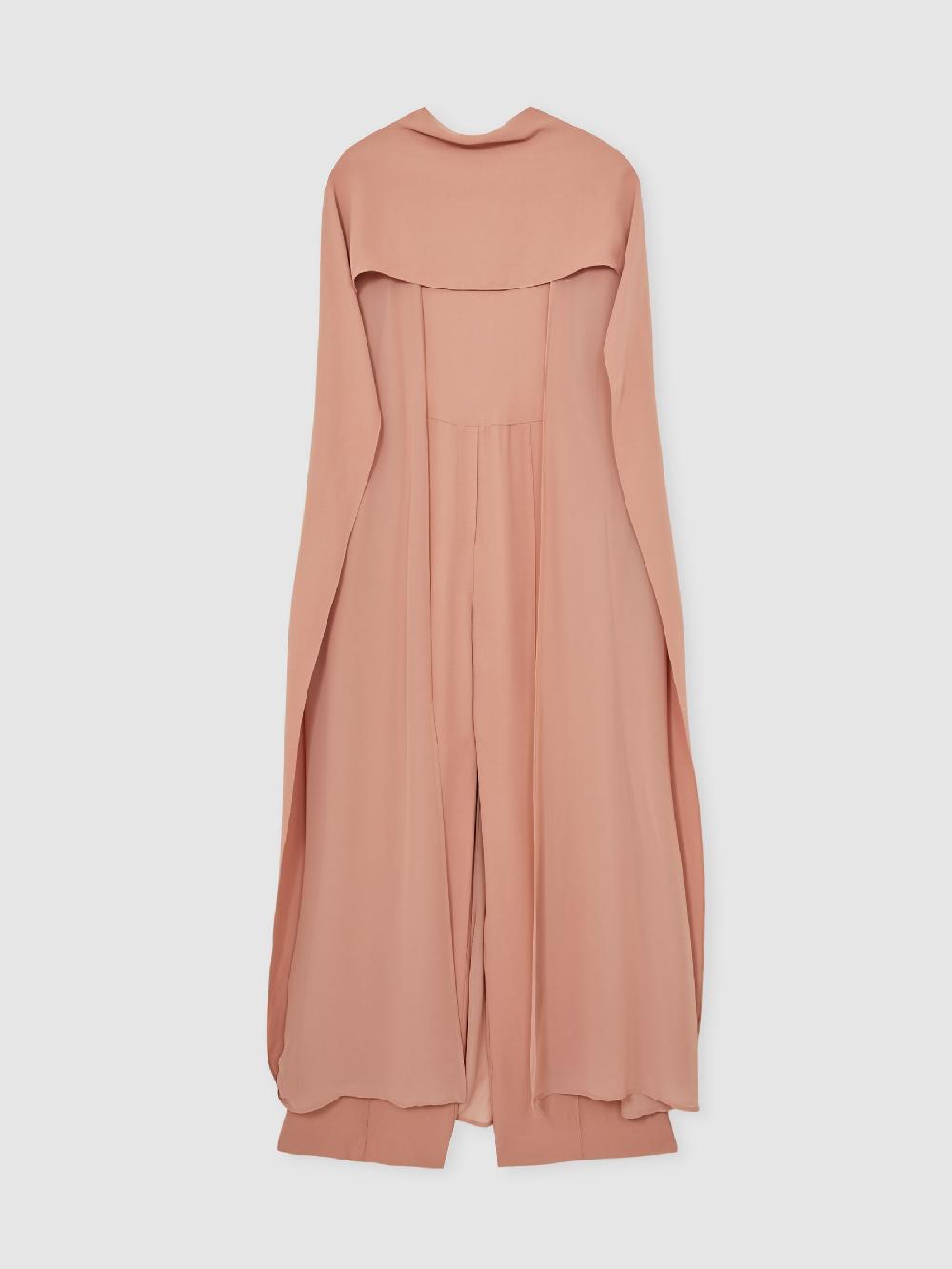 Reiss Wide-Leg Cape Jumpsuit In Pink