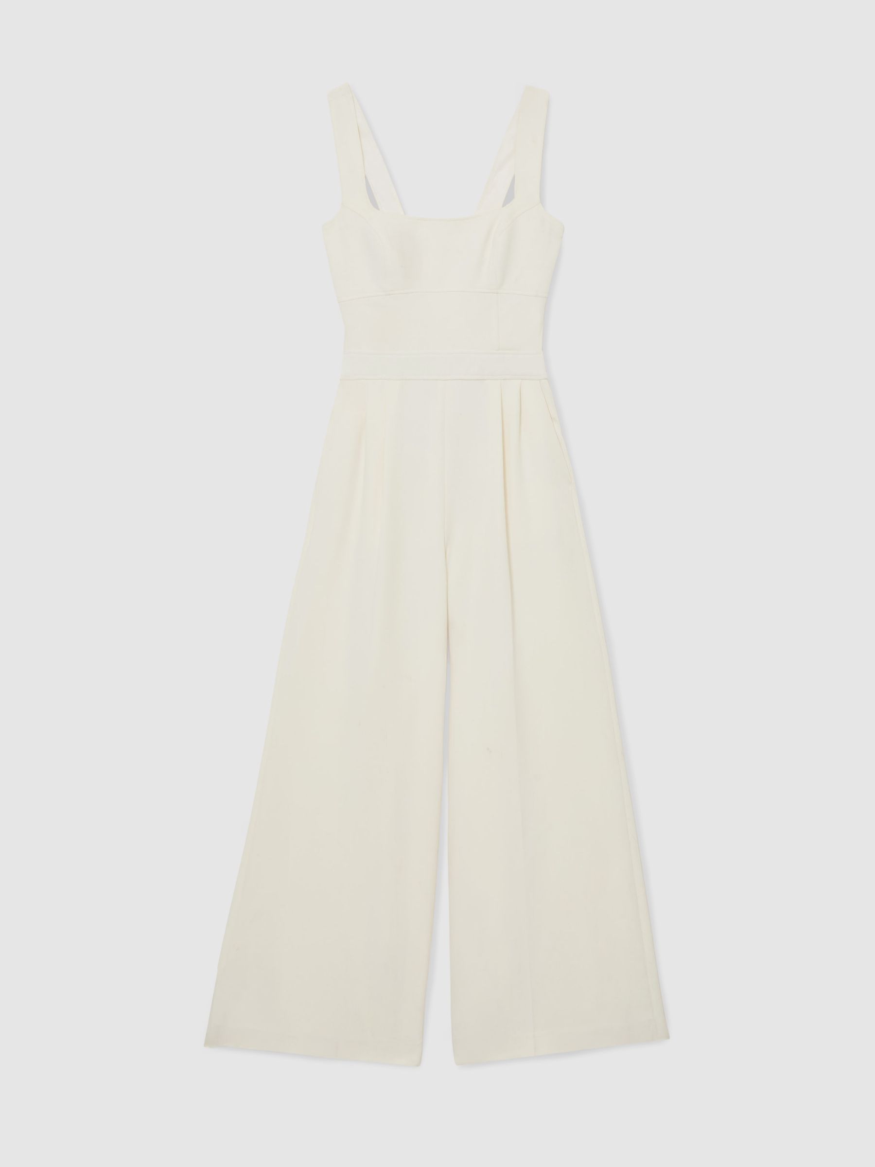 Reiss Wide-Leg Cut-Out Jumpsuit In Ivory