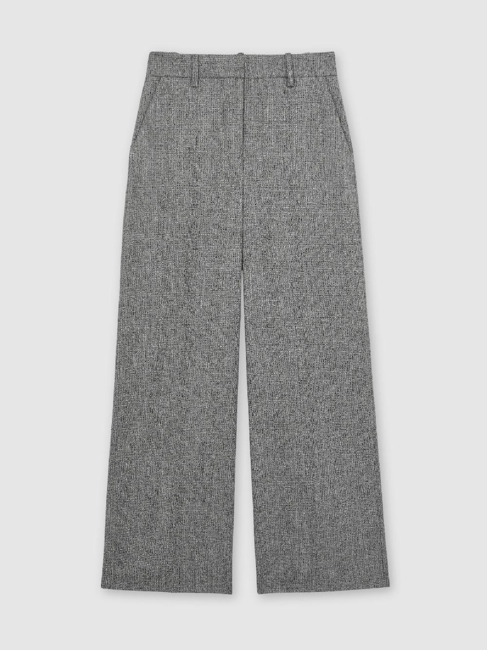 Reiss Wide-Leg Textured Suit Trousers In Grey