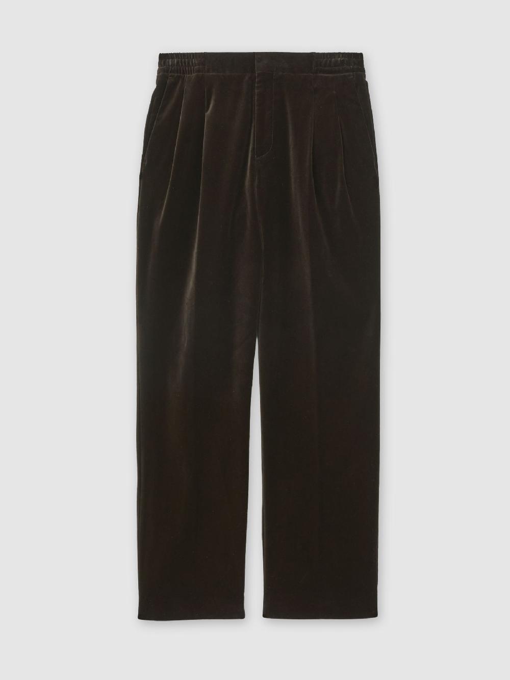 Reiss Wide-Leg Velvet Trousers In Brown