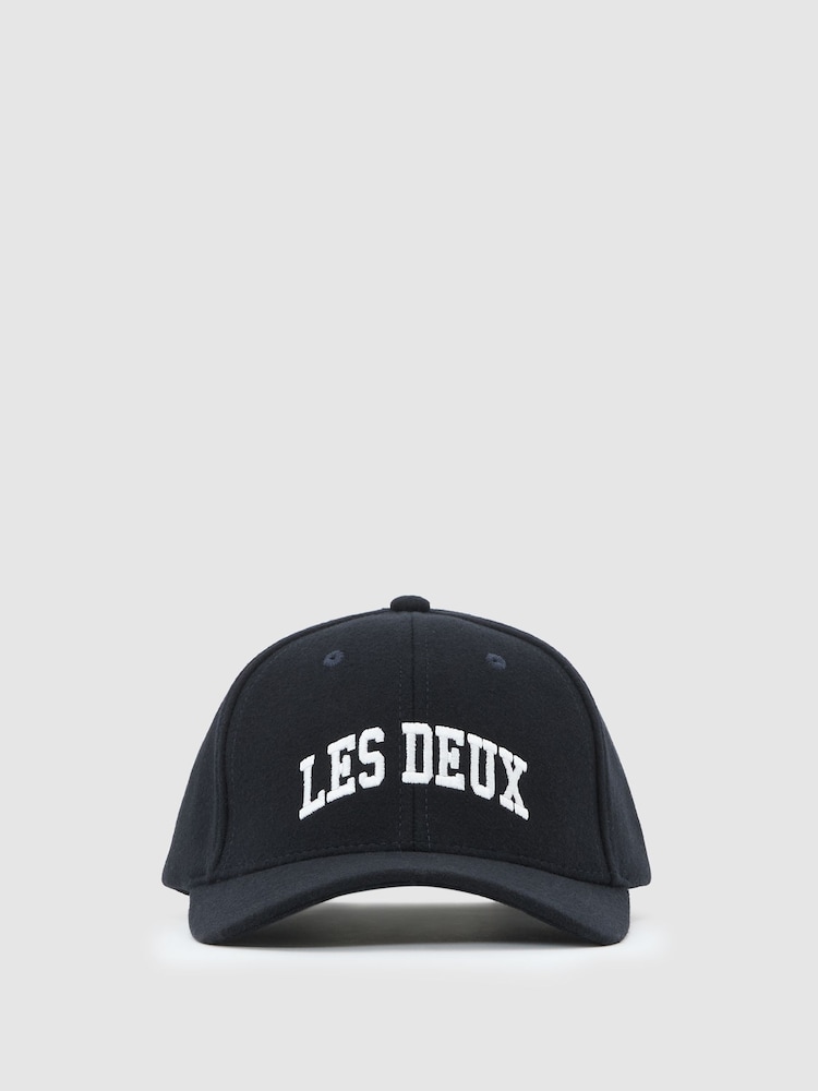 reiss Wool Baseball Cap in Dark Navy