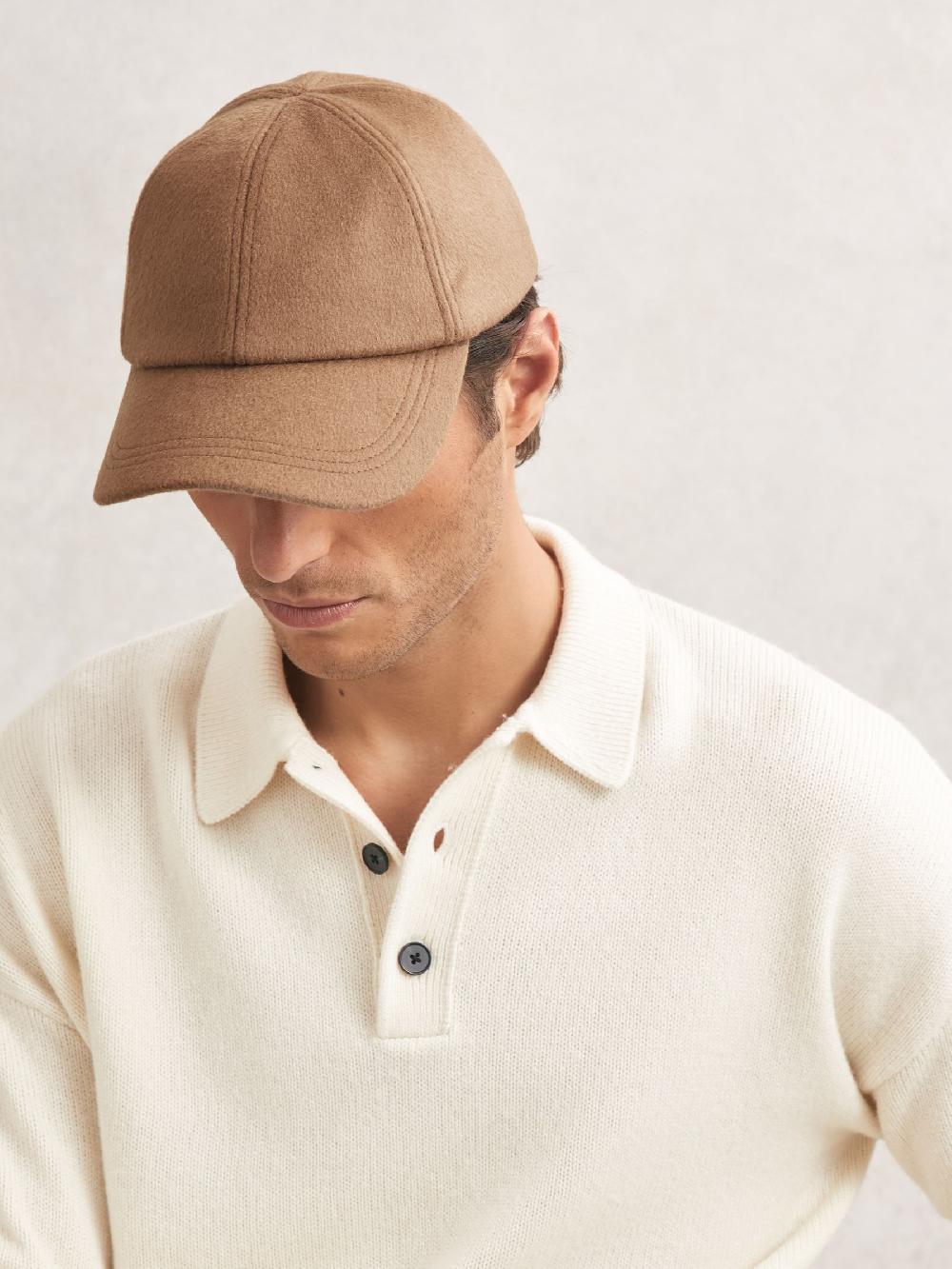 Reiss Wool-Blend Baseball Cap In Light Brown