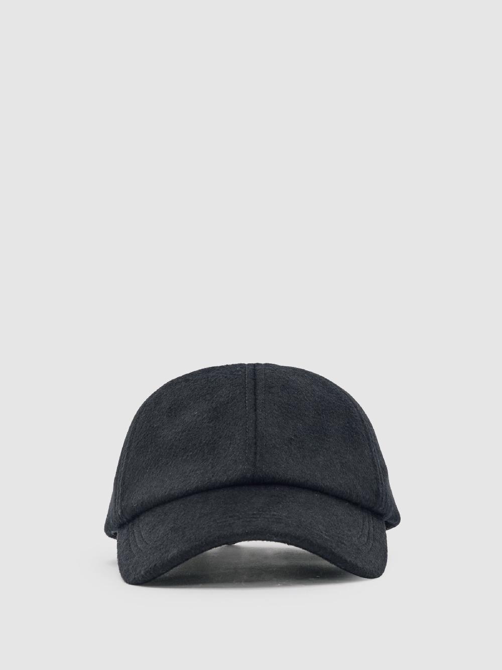 Reiss Wool-Blend Baseball Cap In Navy