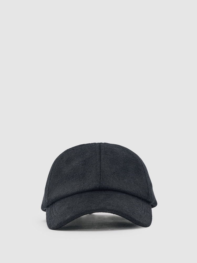 reiss Wool-Blend Baseball Cap in Navy