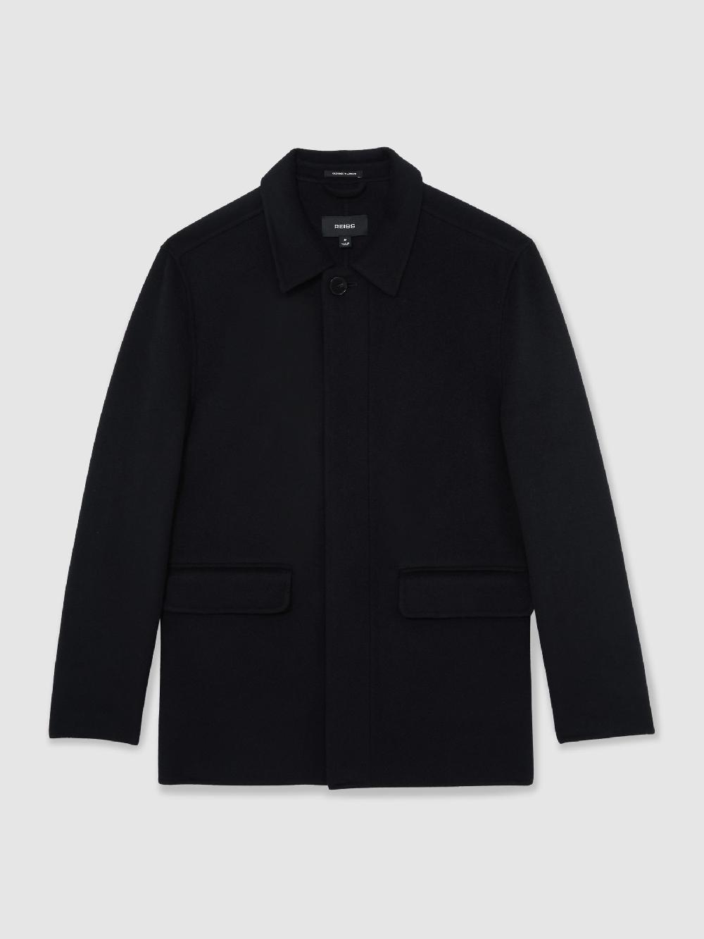 Reiss Wool Blend Double Face Button Jacket In Navy