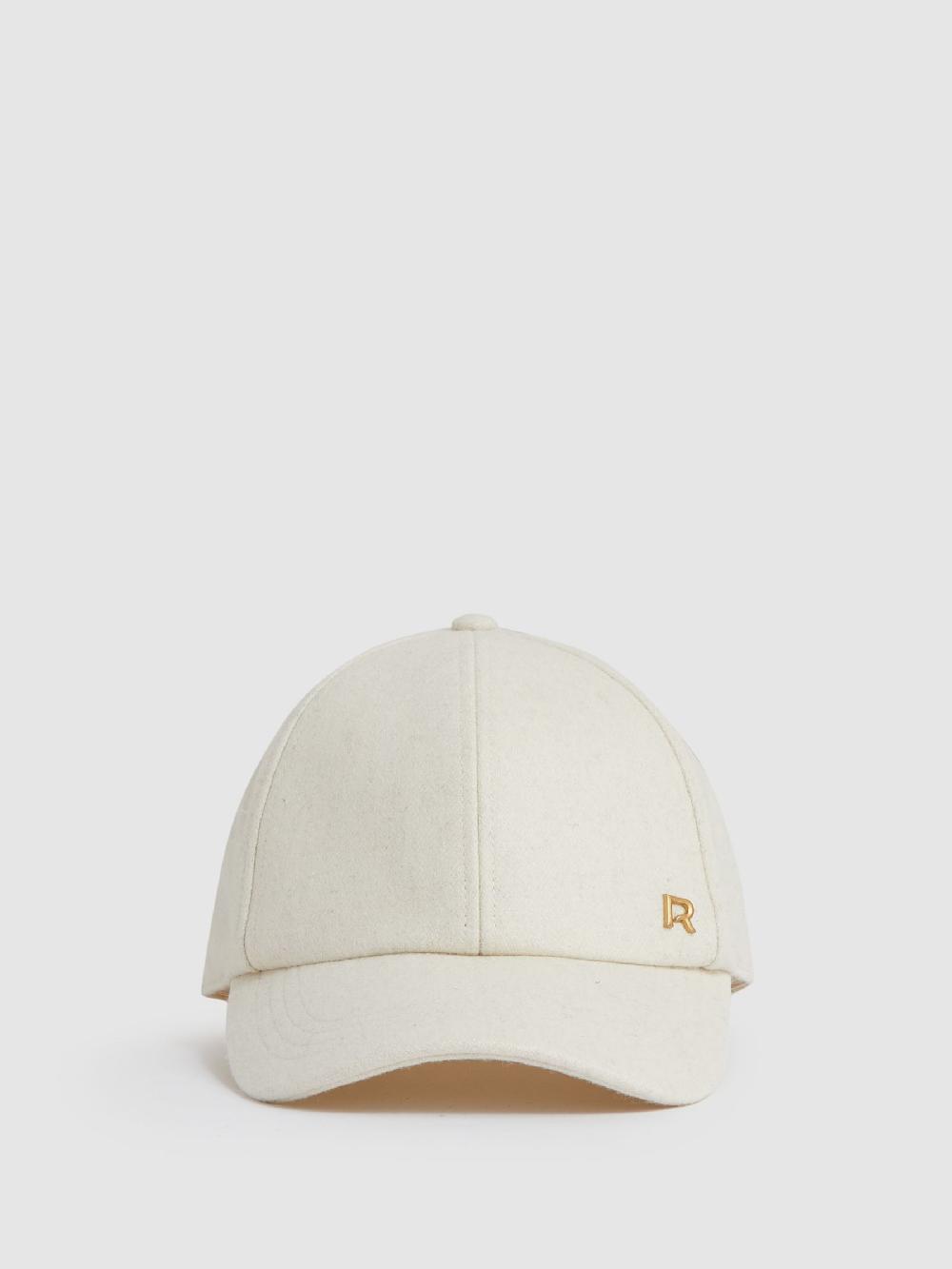 Reiss Wool-Blend Flannel Baseball Cap In Cream