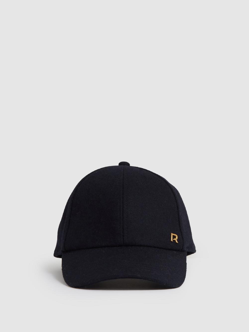 Reiss Wool-Blend Flannel Baseball Cap In Navy