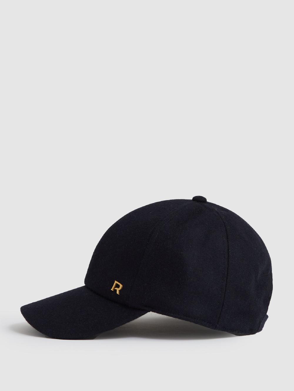 Reiss Wool-Blend Flannel Baseball Cap In Navy