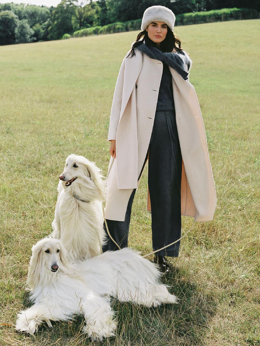 Reiss Wool-Blend Scarf Blindseam Coat In Cream