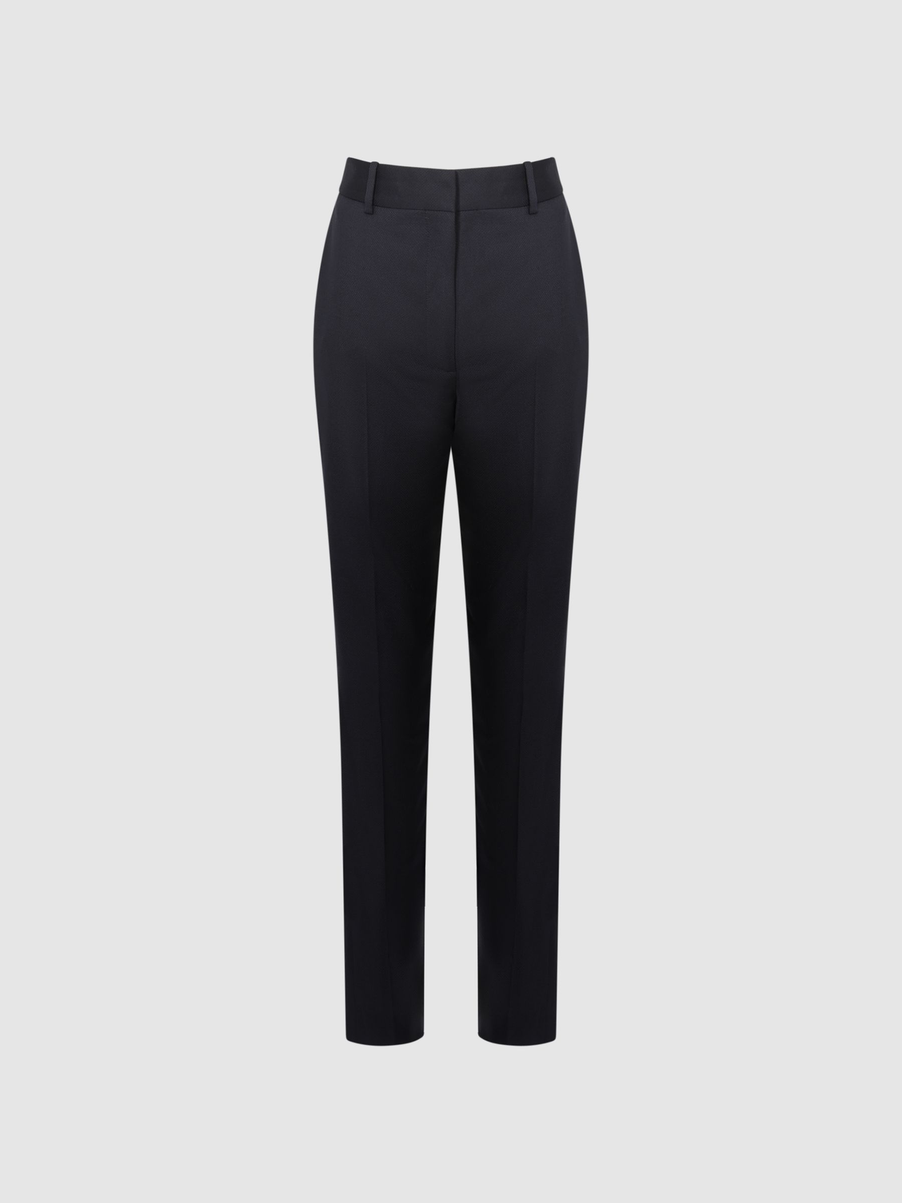 Reiss Wool Blend Tapered Suit Trousers In Navy