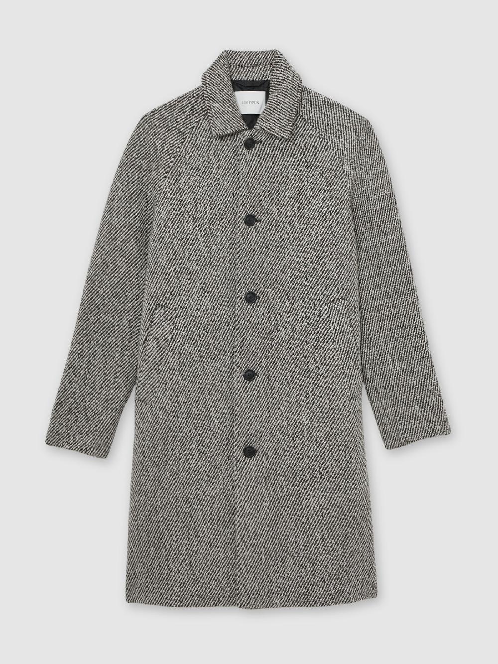 Reiss Wool Blend Twill Coat In Salt Pepper