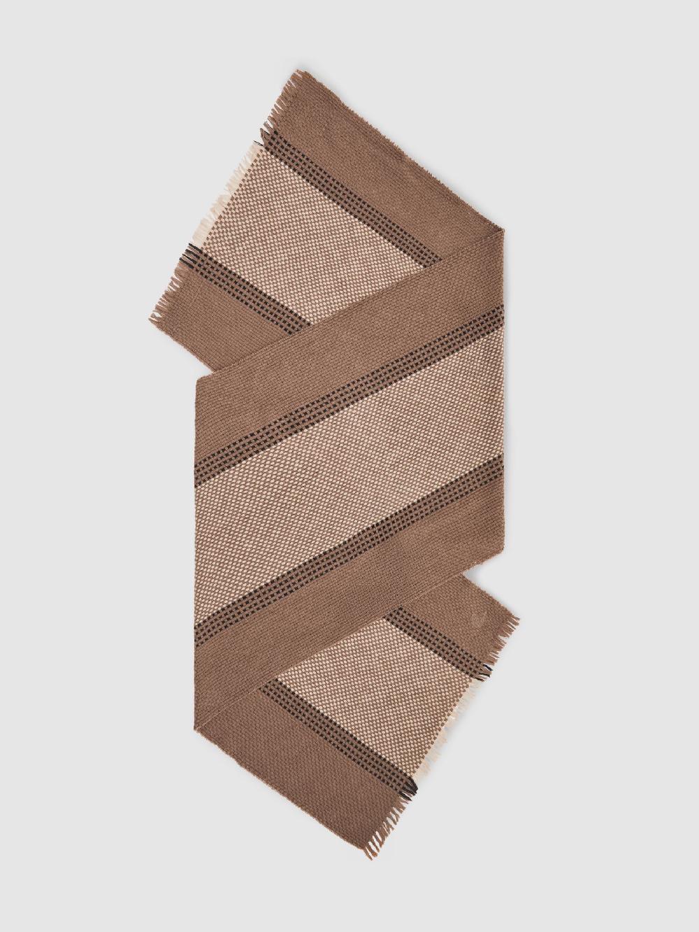 Reiss Wool-Cashmere Textured Scarf In Taupe