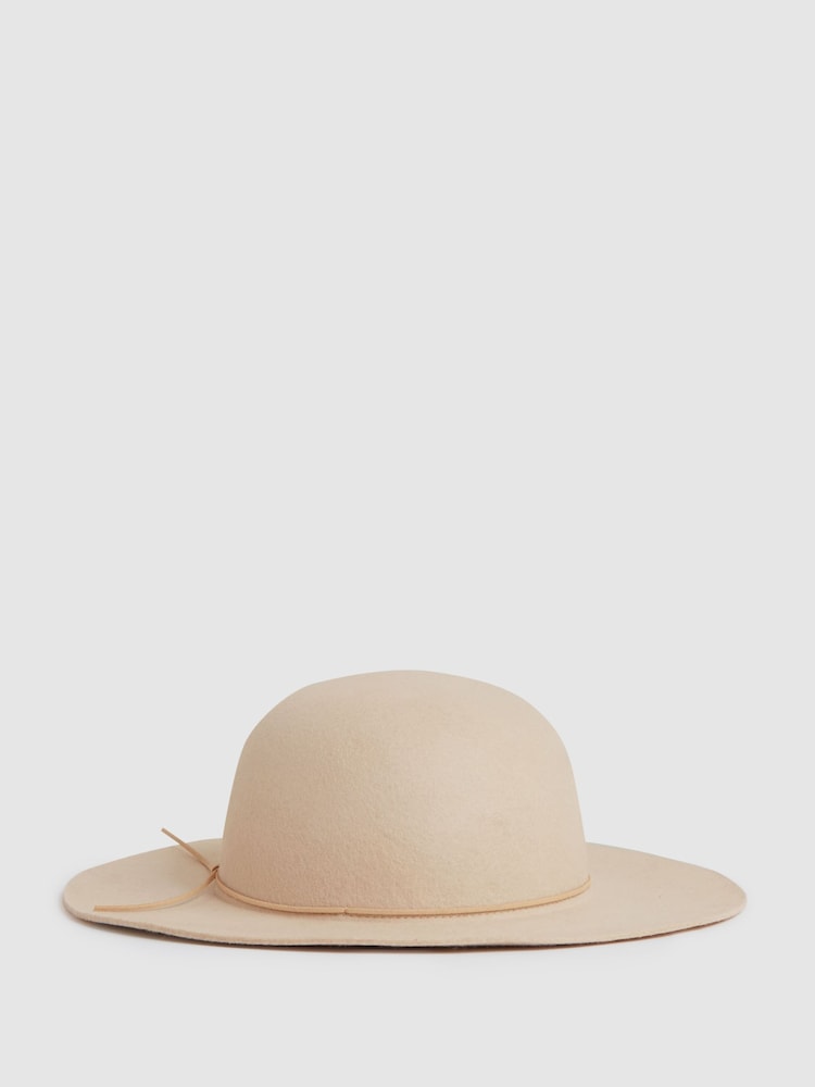 reiss Wool Felted Brim Hat in Neutral