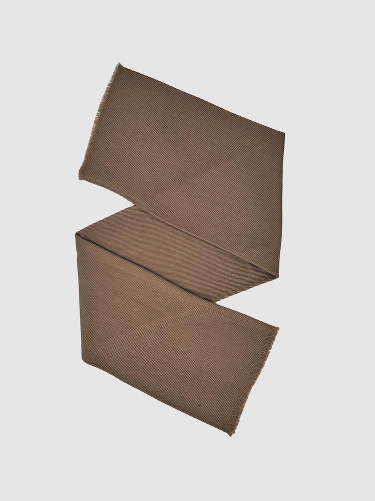 reiss Wool Pleated Scarf in Taupe