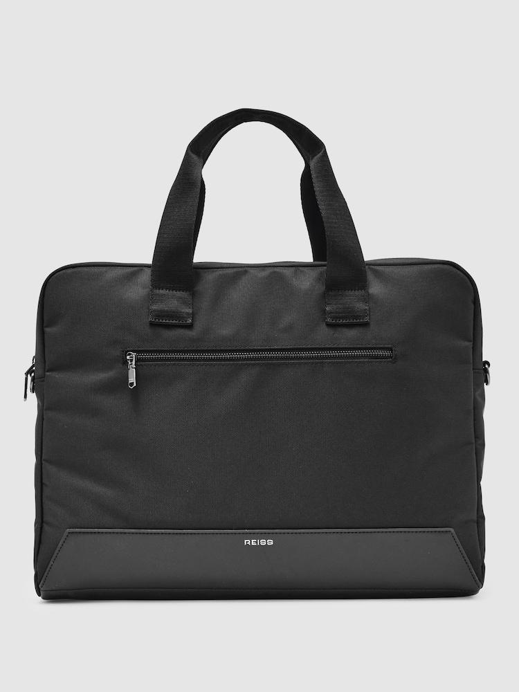 reiss Woven Briefcase in Black
