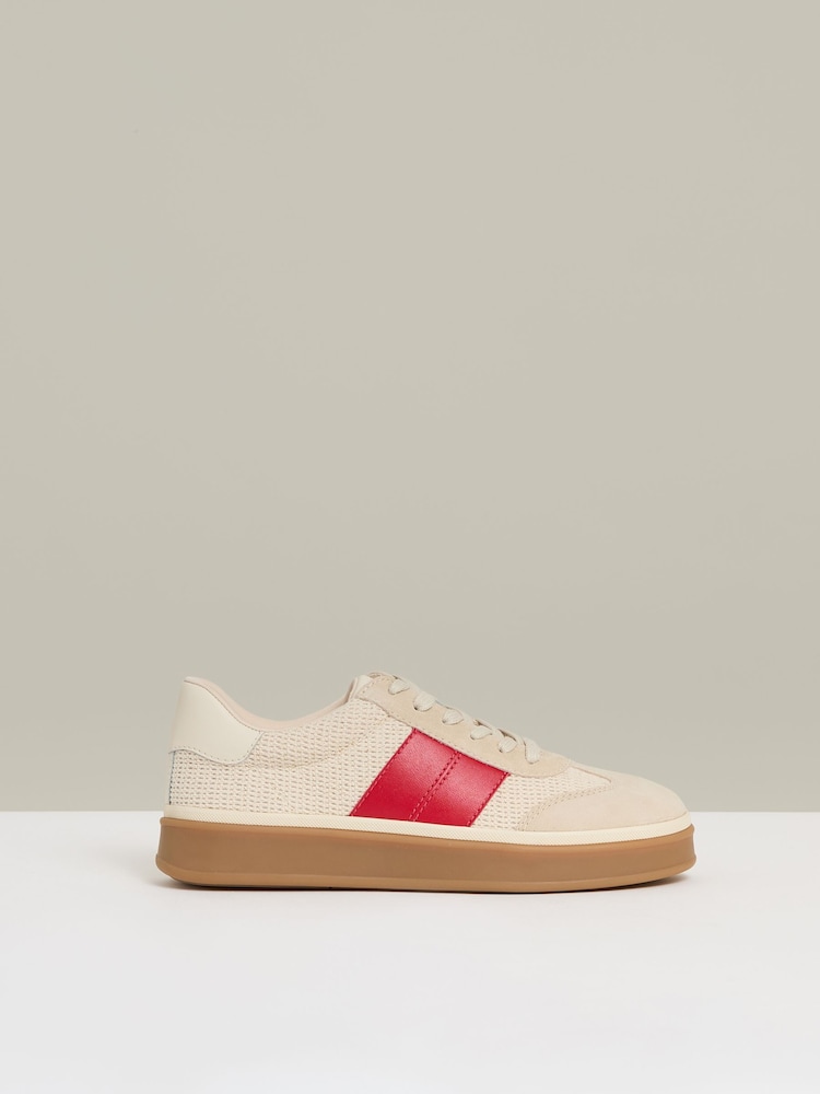 reiss Woven Low-Top Trainers in Neutral