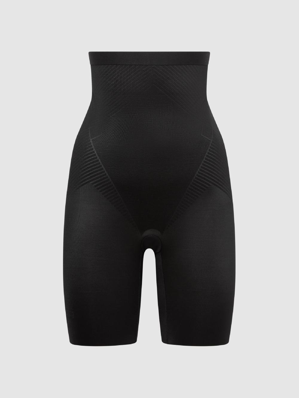 Reiss Shapewear Firming High-Waisted Mid-Thigh Shorts In Black