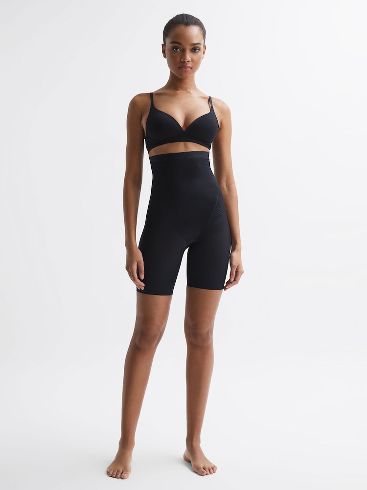 reiss Shapewear Firming High-Waisted Mid-Thigh Shorts in Black
