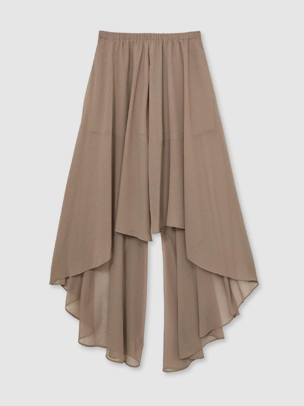 Reiss Sheer-Overlay High-Low Shorts In Mink Neutral