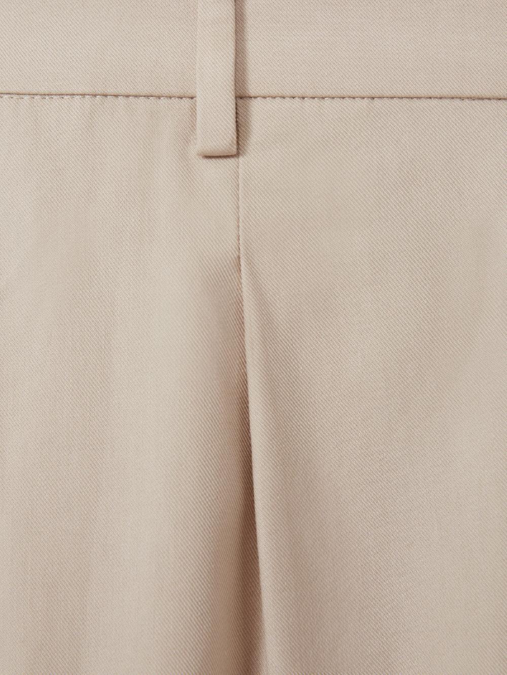 Reiss Shultz Light Khaki Paige Cotton-Lyocell Straight Leg Trousers