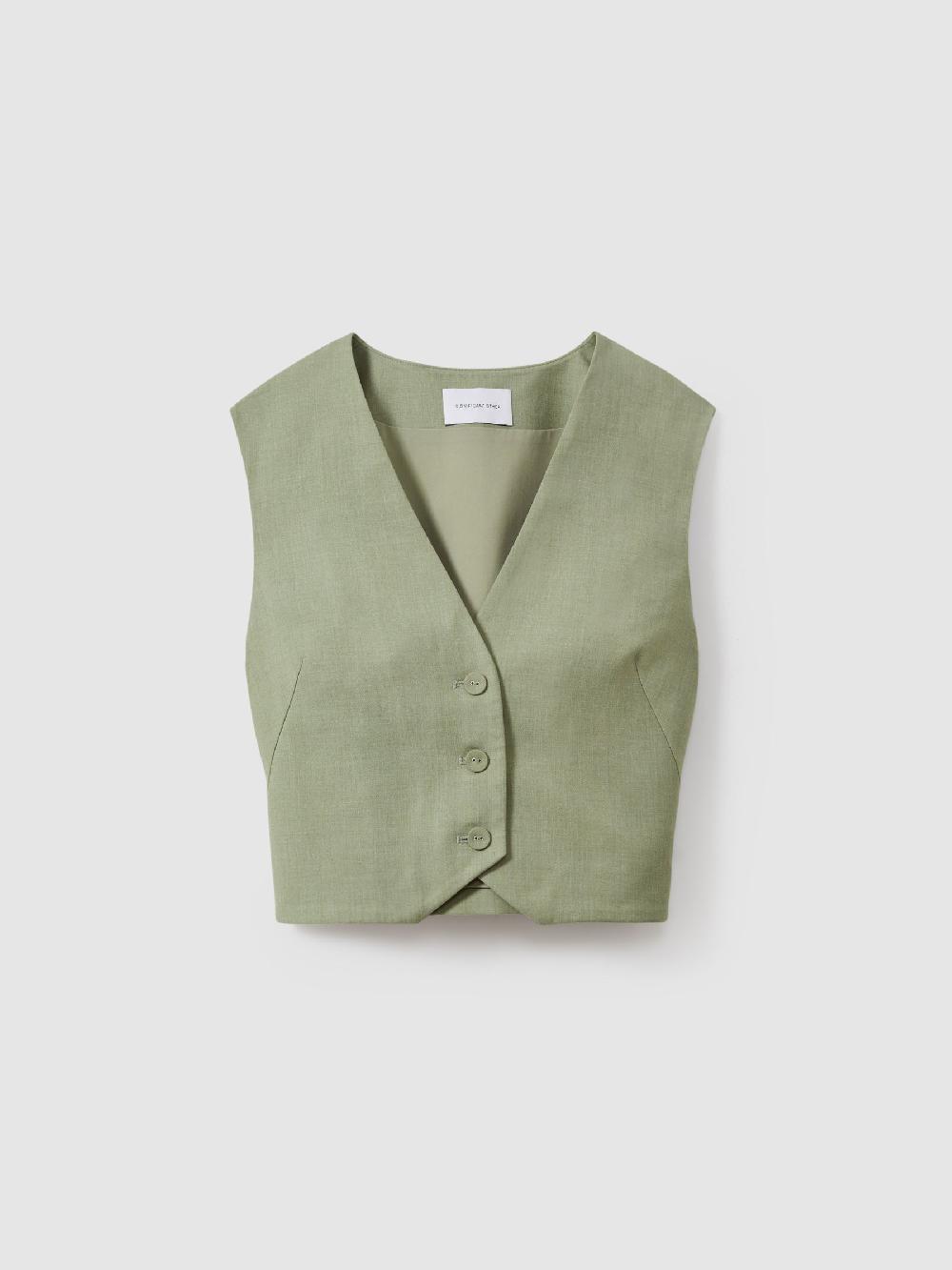 Reiss Significant Other Adjustable Single-Breasted Waistcoat In Sage