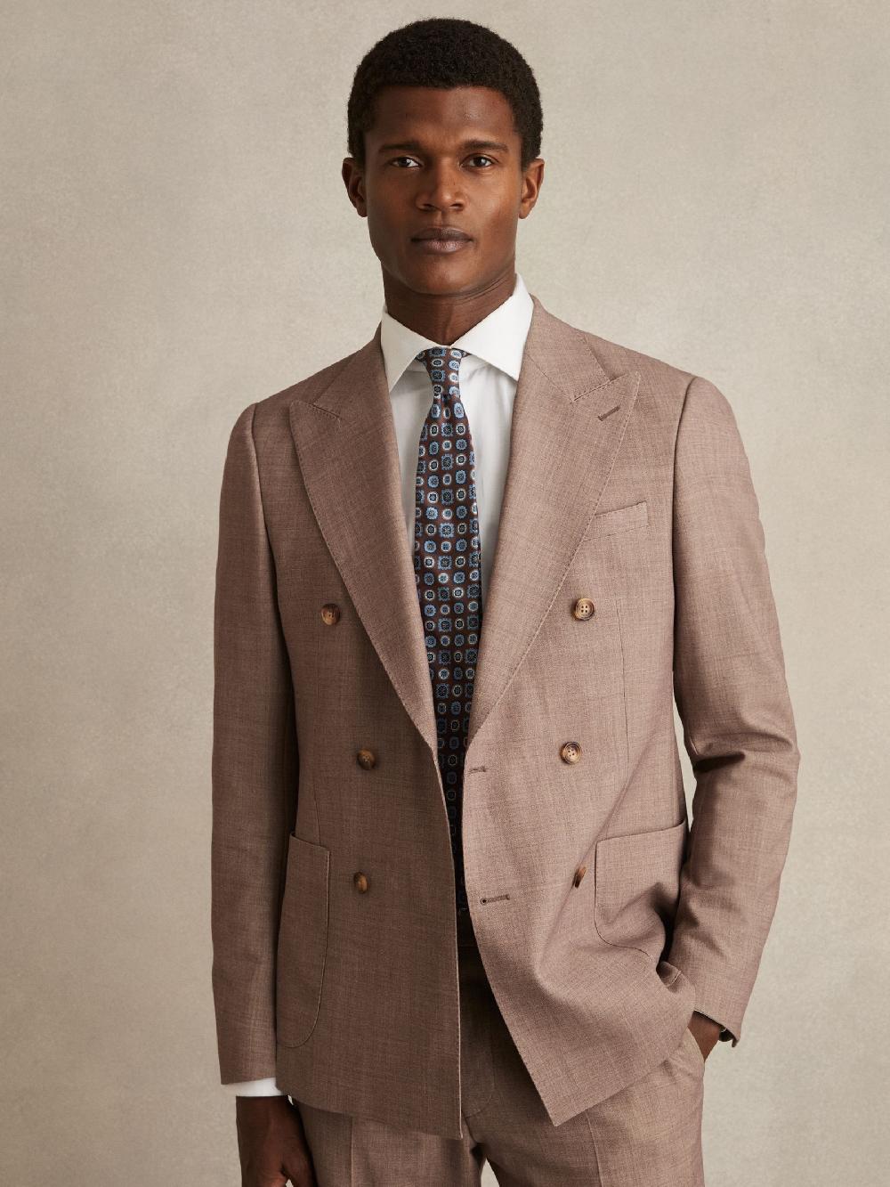 Reiss Silk Foulard Medallion Print Tie In Chocolate Brown