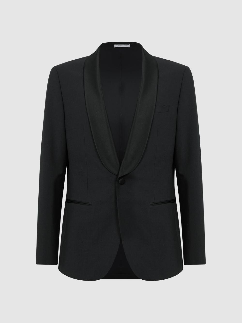 Reiss Single-Breasted Shawl-Lapel Tuxedo Jacket Slim-Fit In Black