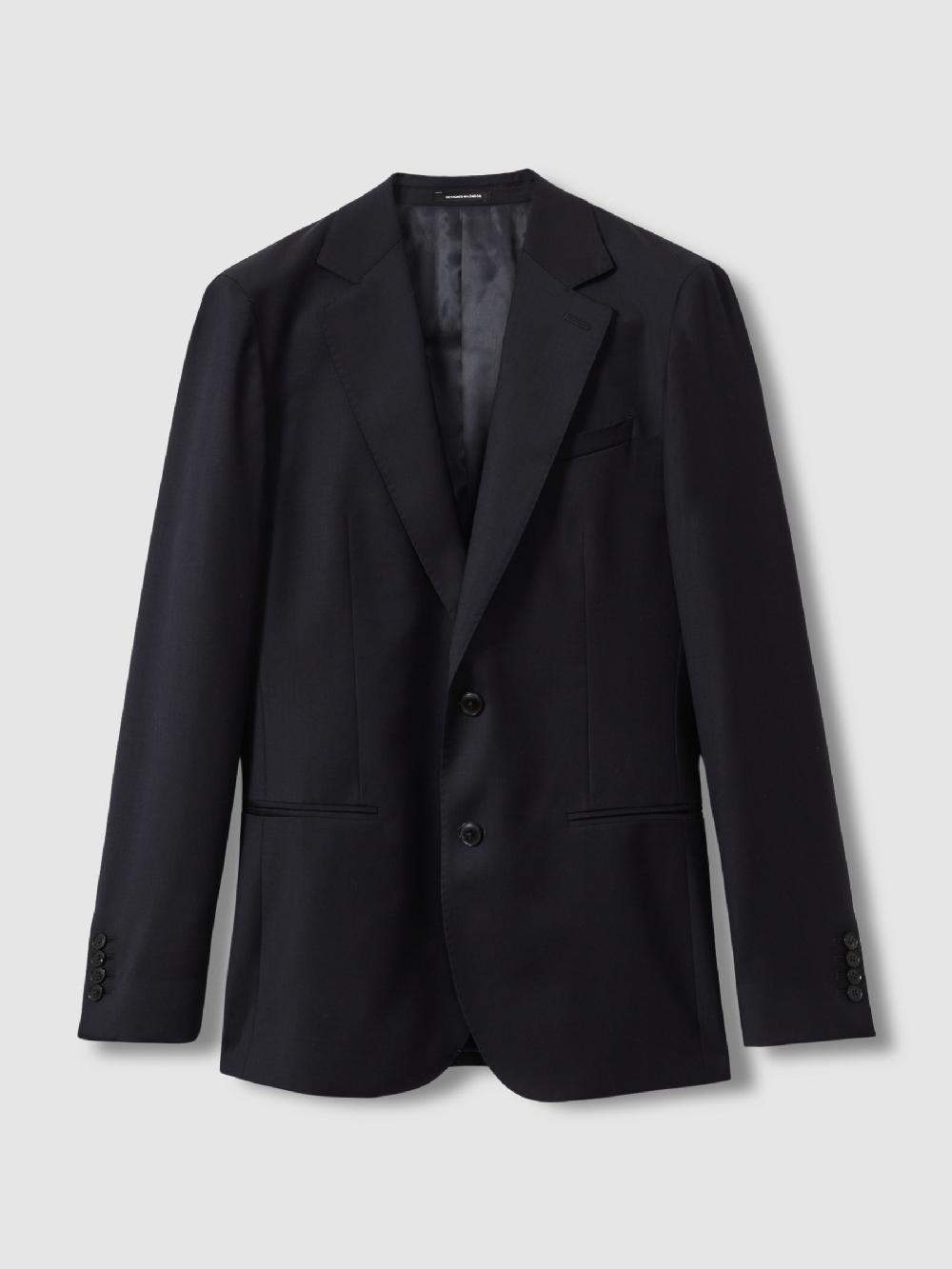 Reiss Single Breasted Wool Suit Jacket Slim-Fit In Navy