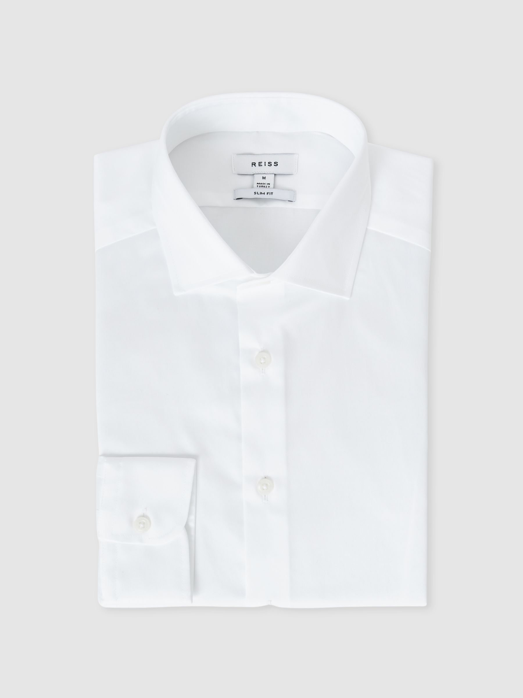 Reiss Slim Fit Cotton Sateen Slim-Fit Shirt In White