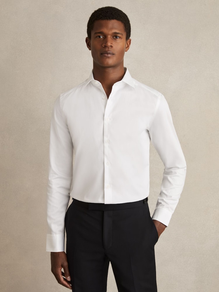 reiss Slim Fit Cotton Sateen Slim-Fit Shirt in White