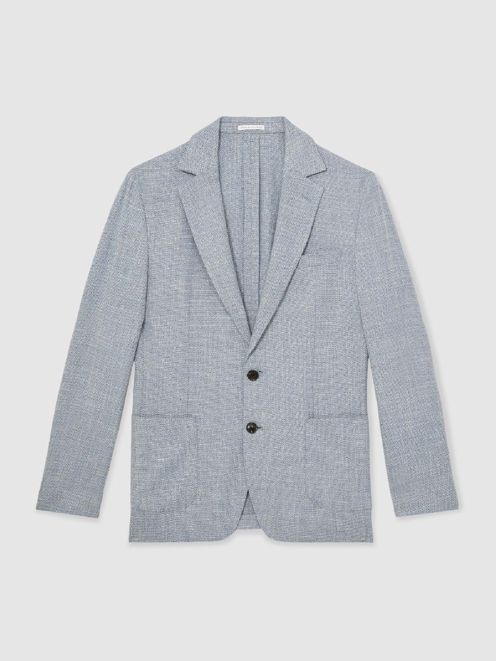 Reiss Slim Fit Single Breasted Blazer With Cotton In Soft Blue