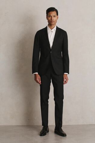 Reiss Slim-Fit Single Breasted Wool Suit Jacket In Black