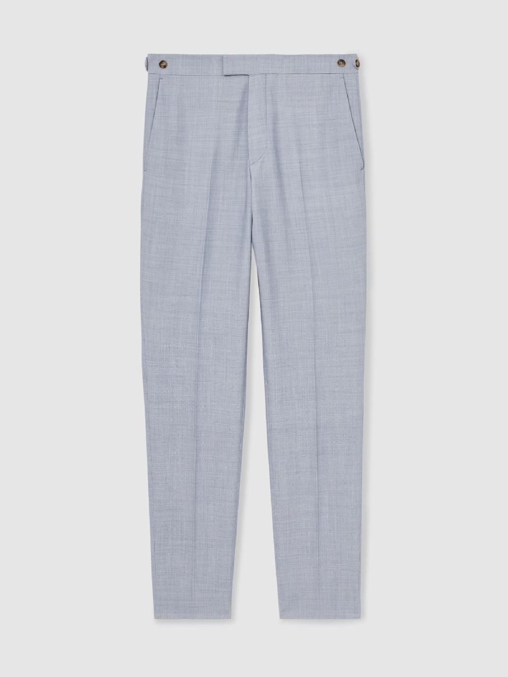 Reiss Slim-Fit Suit Trousers With Wool In Soft Blue