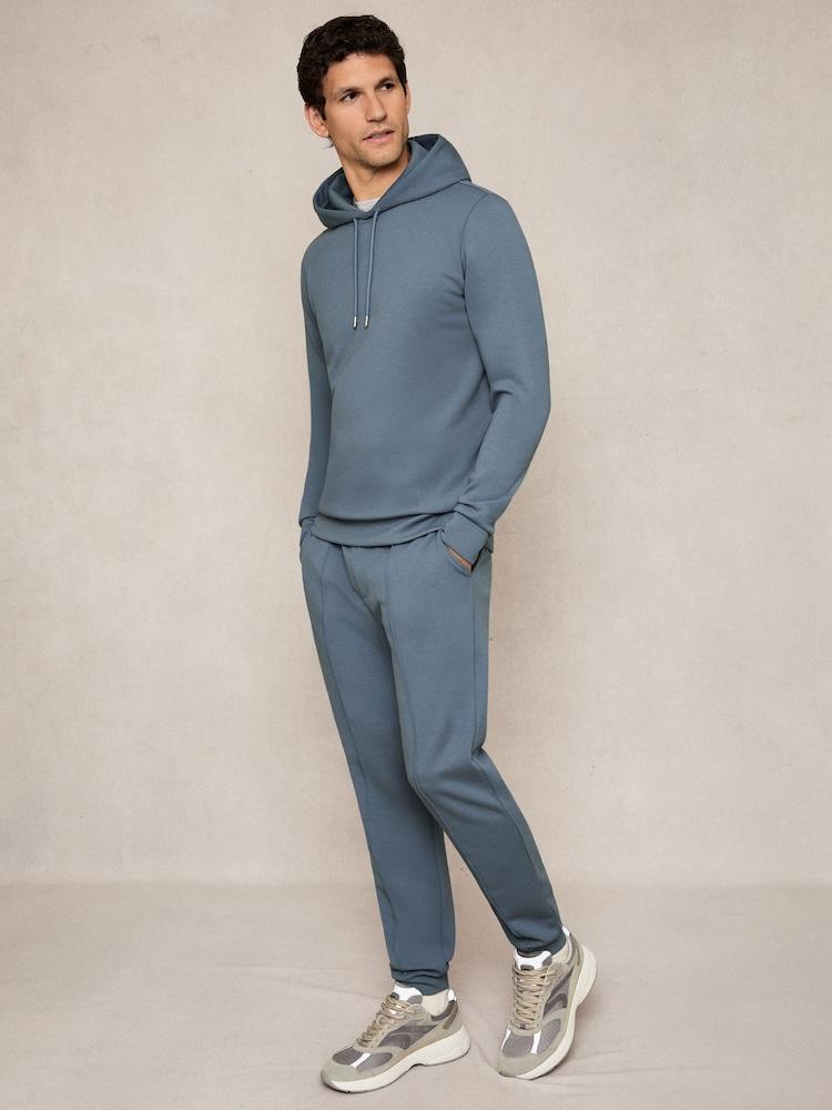 reiss Stretch-Jersey Tailored Joggers in Airforce Blue