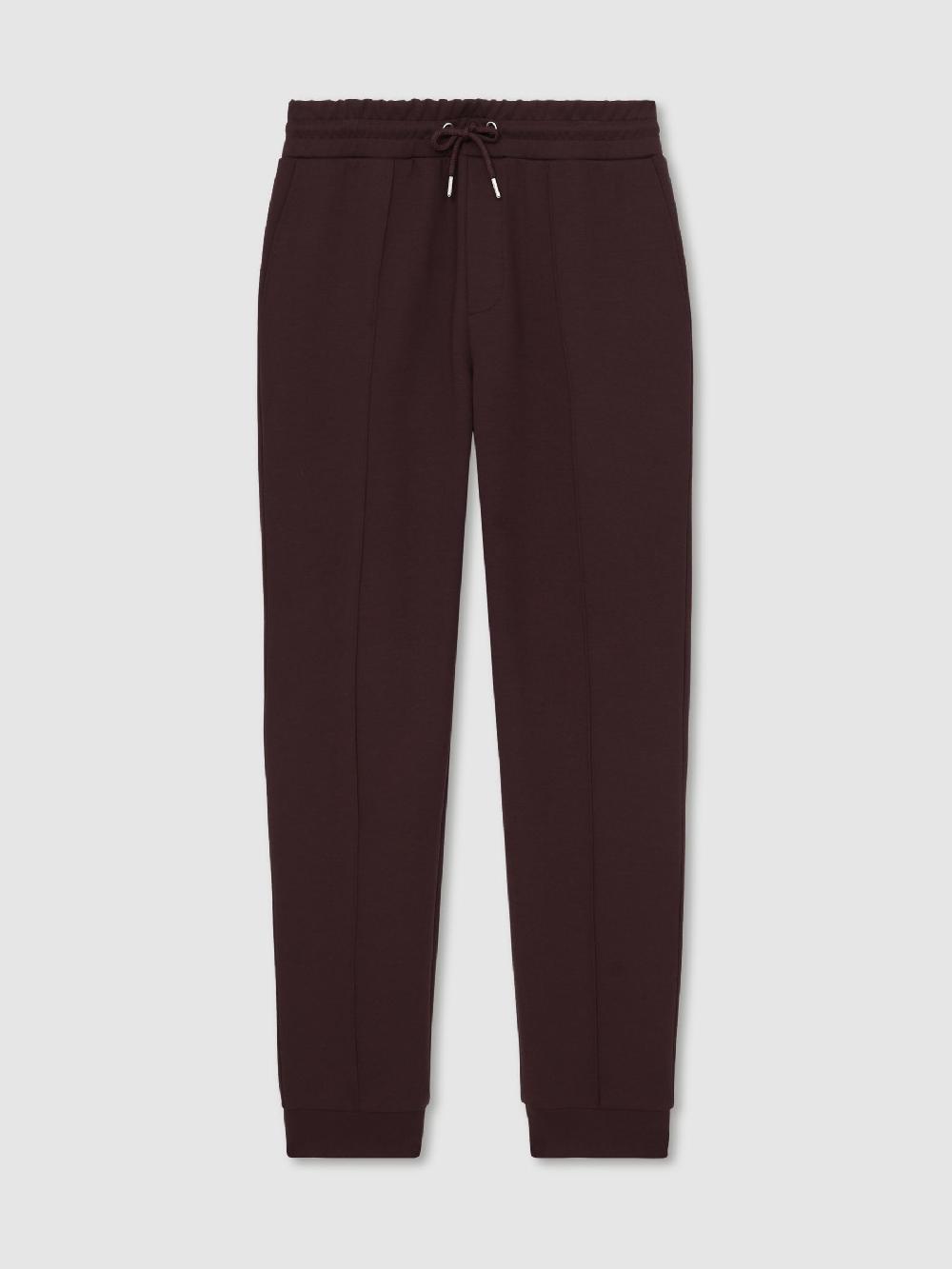 Reiss Stretch-Jersey Tailored Joggers In Cherry Red
